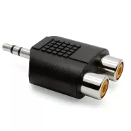 Αντάπτορας Ήχου 3.5mm Αρσενικό Σε 2x RCA Θηλυκό Μαύρο