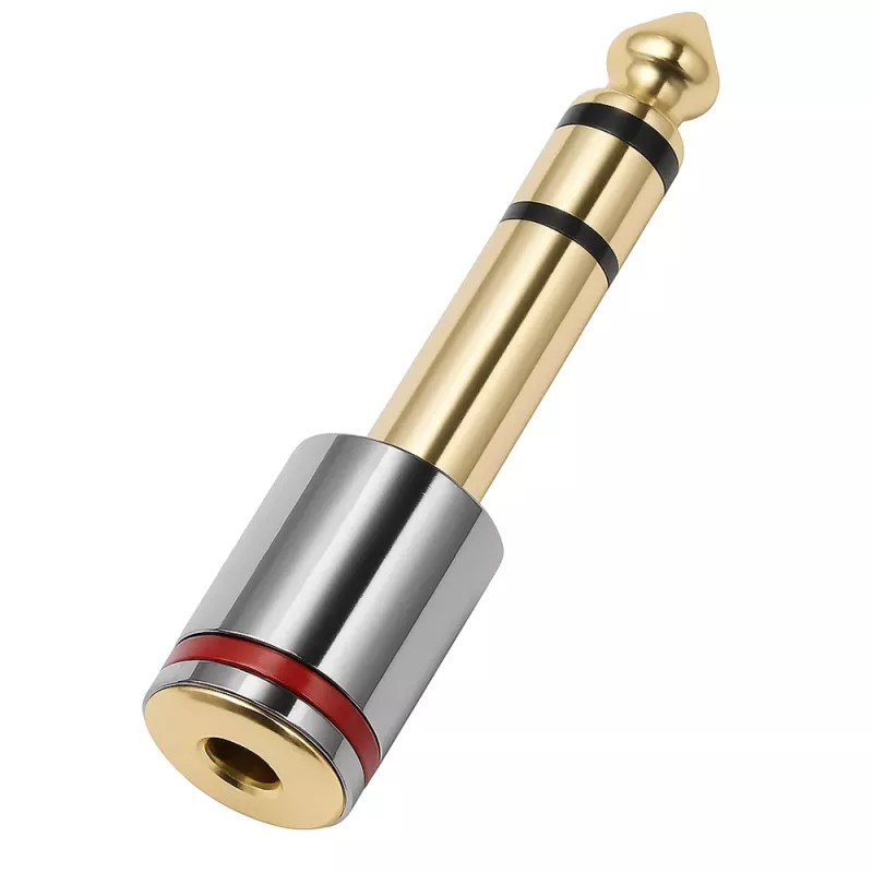 Αντάπτορας Ήχου 6.35mm Σε 3.5mm Stereo Gold HQ