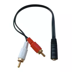 Αντάπτορας Ήχου 3.5mm Θηλυκό Σε 2 RCA Αρσενικά Καλώδιο 0.20m Μαύρο