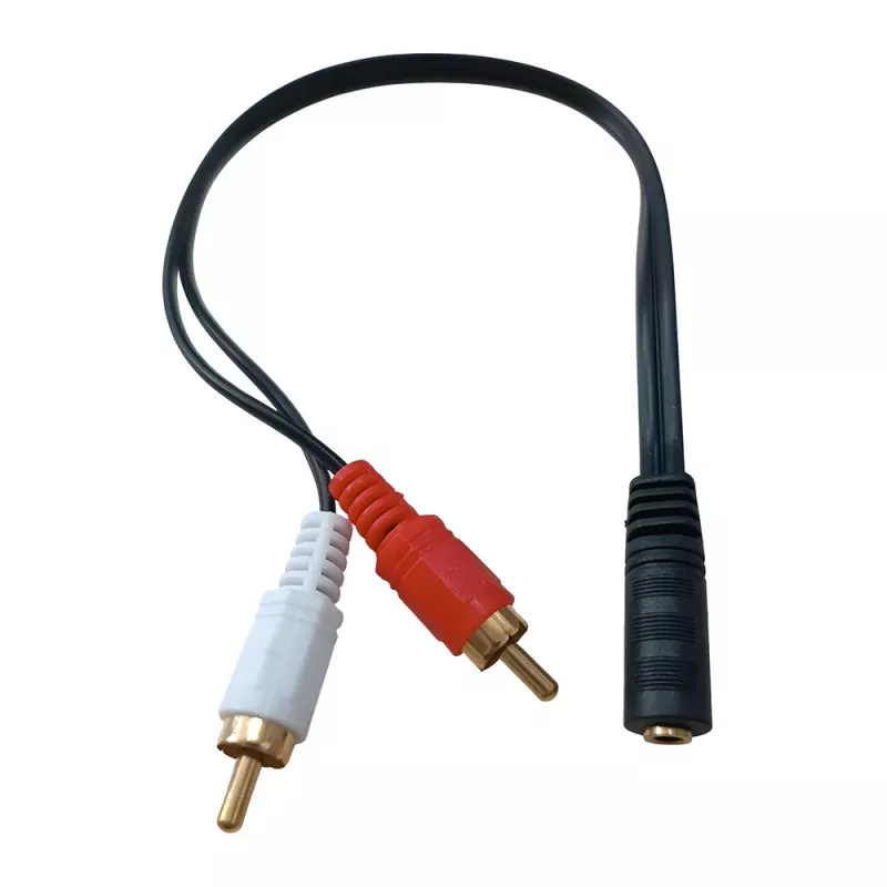 Αντάπτορας Ήχου 3.5mm Θηλυκό Σε 2 RCA Αρσενικά Καλώδιο 0.20m Μαύρο