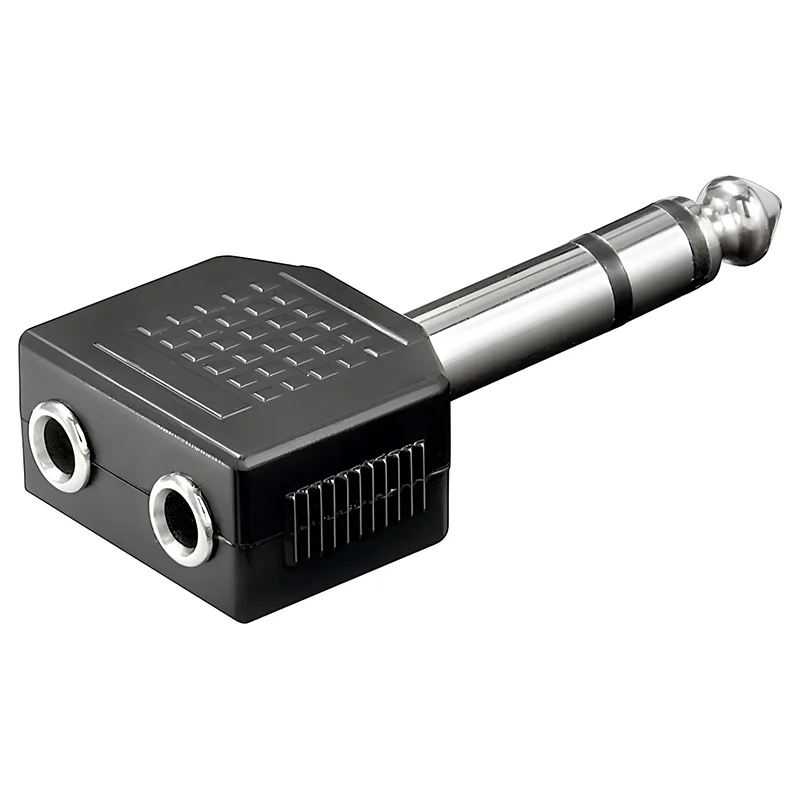 Αντάπτορας Ήχου Stereo 6.35mm Αρσενικό Σε 2x 3.5mm Θηλυκό Μαύρο Αντάπτορας Ήχου Stereo 6.35mm Αρσενικό Σε 2x 3.5mm Θηλυκό Μαύρο