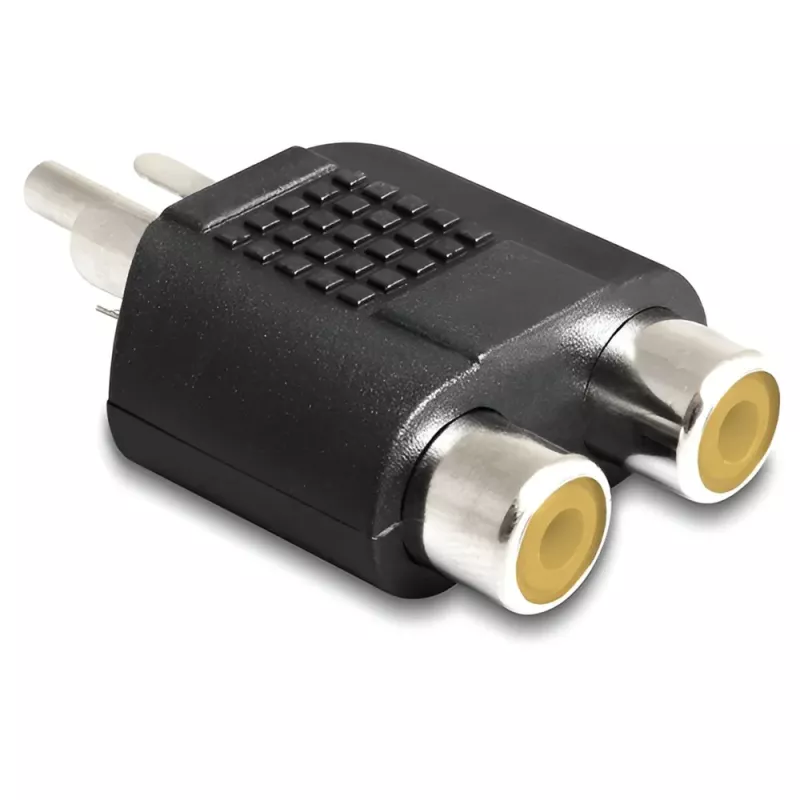 Αντάπτορας RCA Αρσενικό Σε 2x RCA Θηλυκό Μαύρο Powertech CAB-R020