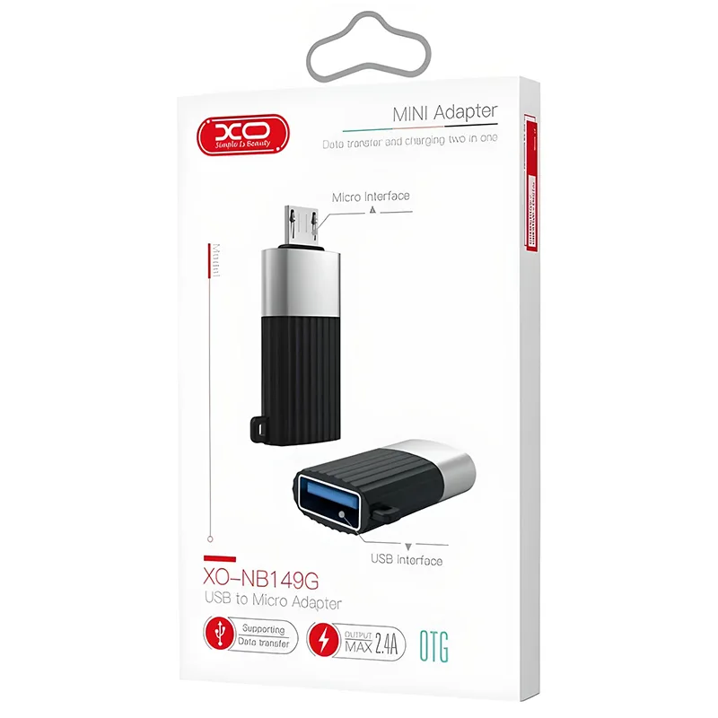 Αντάπτορας USB 2.0 Σε Micro USB Μεταλλικός Μαύρος XO NB149-G Αντάπτορας USB 2.0 Σε Micro USB Μεταλλικός Μαύρος XO NB149-G