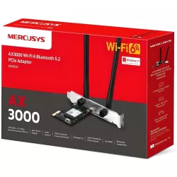 Ασύρματη Κάρτα Wi-Fi 6 & Bluetooth 5.3 PCIe 2402Mbps Mercusys MA80XE