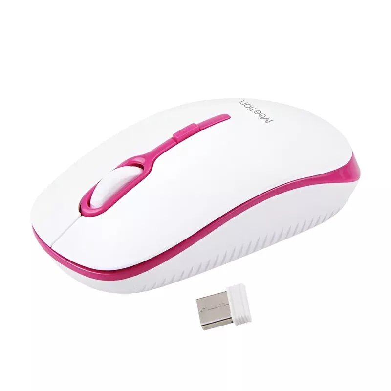 Ασύρματο Ποντίκι 2.4G Άσπρο & Ροζ 1600dpi Meetion MT-R547