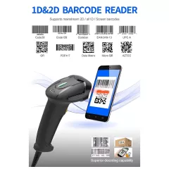 Barcode Scanner 1D / 2D Ενσύρματο & Ασύρματο Bluetooth 2000mAh GTCODESTAR X-9701B