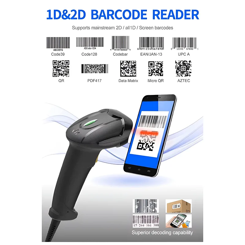 Barcode Scanner 1D / 2D Ενσύρματο & Ασύρματο Bluetooth 2000mAh GTCODESTAR X-9701B