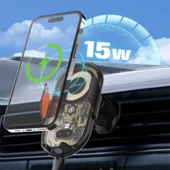 Βάση Αυτοκινήτου Smartphone Αεραγωγού Μαύρη Ασύρματη Φόρτιση 15W LDNIO MA30