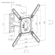 Βάση Τηλεόρασης Τοίχου 23"-65" Μαύρη TV Wall Mount Full Motion ATC-8141