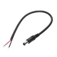 Βύσμα Τροφοδοσίας DC 5.5×2.1 mm Αρσενικό με Καλώδιο 30 cm Μαύρο