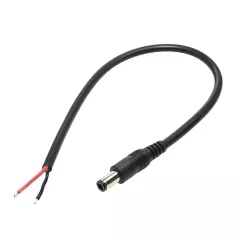 Βύσμα Τροφοδοσίας DC 5.5×2.1 mm Αρσενικό με Καλώδιο 30 cm Μαύρο