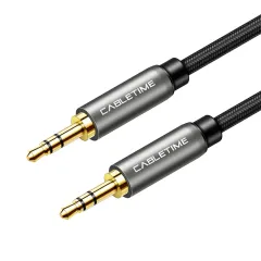 Καλώδιο Ήχου 3.5mm AUX CT-P11GN 1.8m Braided Μαύρο CABLETIME