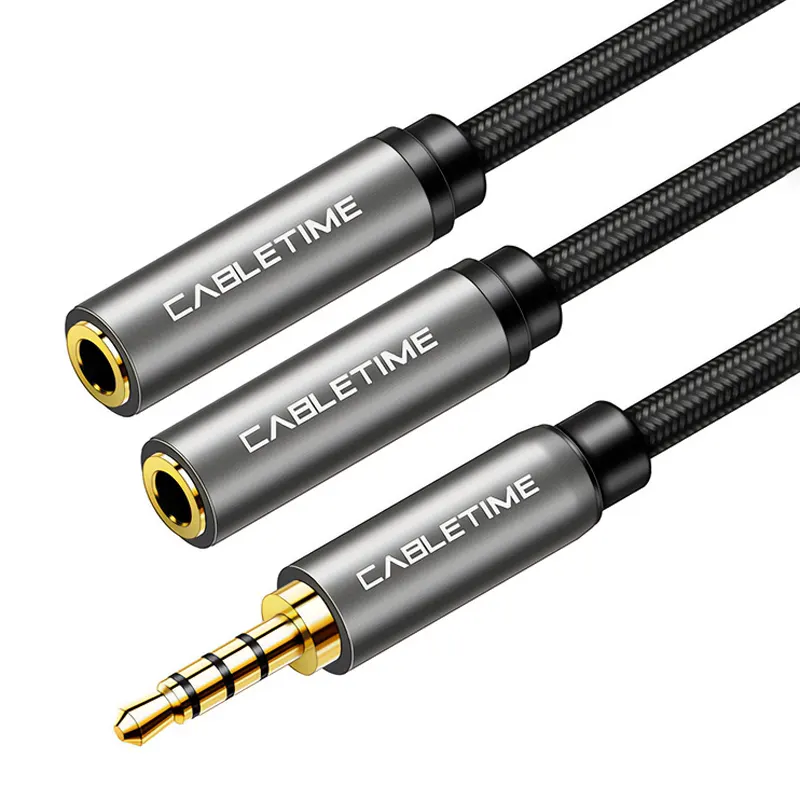 Καλώδιο Ήχου 3.5mm Σε 2x 3.5mm CT-P12G4P 20cm Μαύρο CABLETIME Καλώδιο Ήχου 3.5mm Σε 2x 3.5mm CT-P12G4P 20cm Μαύρο CABLETIME