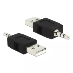 Αντάπτορας USB Σε Jack 3.5mm 66069 Μαύρος Για Φόρτιση DELOCK