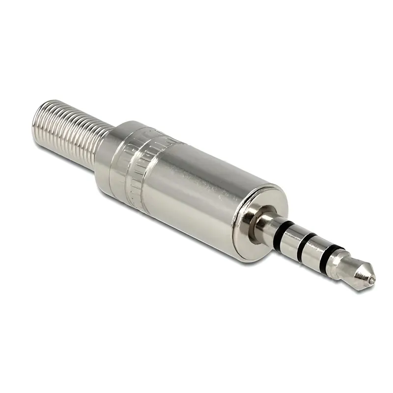 Βύσμα 3.5mm Stereo 4pin Μεταλλικό Ασημί Με Bend Protection DELOCK Βύσμα 3.5mm Stereo 4pin Μεταλλικό Ασημί Με Bend Protection DELOCK