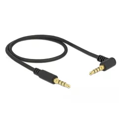 Καλώδιο 3.5mm 4pin Jack Σε Jack Γωνιακό 90 Stereo 1m Μαύρο DELOCK