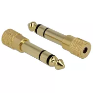 Αντάπτορας 6.35mm Σε 3.5mm Stereo Gold Μεταλλικός 65361 DELOCK