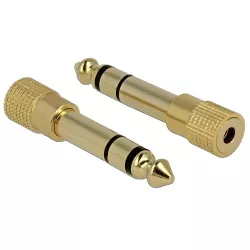 Αντάπτορας 6.35mm Σε 3.5mm Stereo Gold Μεταλλικός 65361 DELOCK