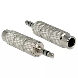 Αντάπτορας 3.5mm Σε 6.3mm Stereo Μεταλλικός Ασημί 65548 DELOCK