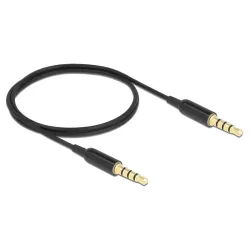 Καλώδιο Ήχου 3.5mm 4-Pin CTIA 66075 0.5m 32AWG Μαύρο DELOCK
