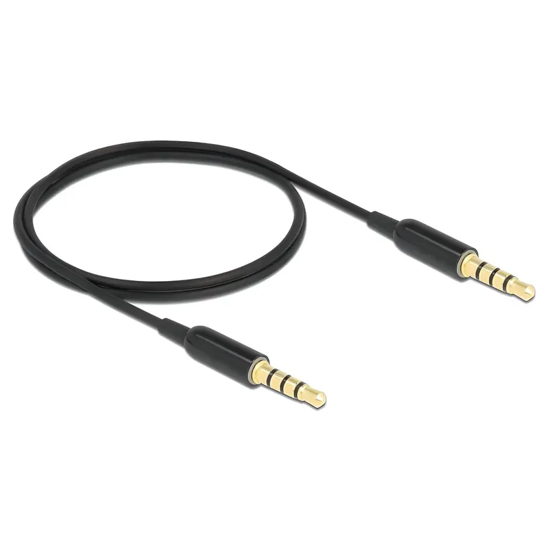 Καλώδιο Ήχου 3.5mm 4-Pin CTIA 66075 0.5m 32AWG Μαύρο DELOCK Καλώδιο Ήχου 3.5mm 4-Pin CTIA 66075 0.5m 32AWG Μαύρο DELOCK