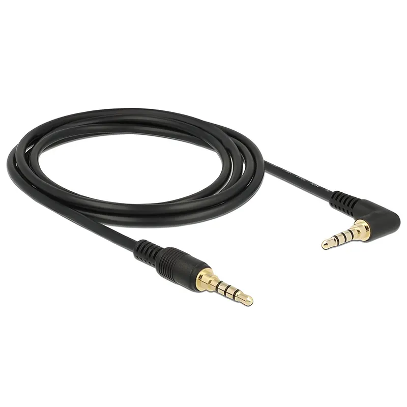 Καλώδιο Ήχου 3.5mm 85613 Γωνιακό 24AWG 2m Gold-Plated DELOCK