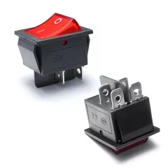 Διακόπτης Rocker Switch DPST 4 Pin 16A 250V Red