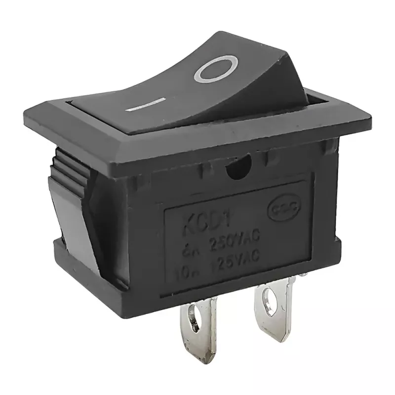 Διακόπτης Rocker Switch SPST 2 Pin ON/OFF 10A 125V / 6A 250V Μαύρος