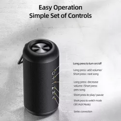 Φορητό Ηχείο Bluetooth 10W Μαύρο Με Μεγάλη Αυτονομία Usams YX008