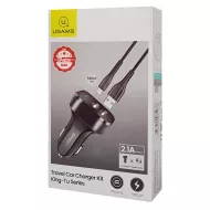 Φορτιστής Αυτοκινήτου 2xUSB 2.1A Με Καλώδιο Micro USB Car Phone Charger USAMS C13