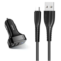 Φορτιστής Αυτοκινήτου 2xUSB 2.1A Με Καλώδιο Micro USB Car Phone Charger USAMS C13