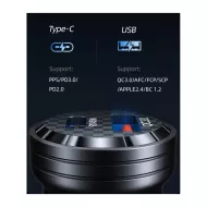 Φορτιστής Αυτοκινήτου 45W USB-C USB-A Διαφανής Car Phone Charger USAMS US-CC175