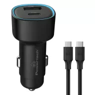 Φορτιστής Αυτοκινήτου USB / USB-C 48W Μαύρο Car Phone Charger Powertech PT-1230