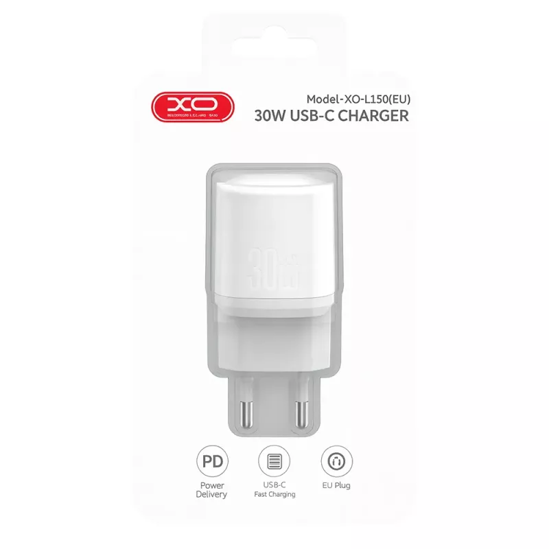 Φορτιστής Τοίχου Λευκός 30W USB-C PD PPS XO L150
