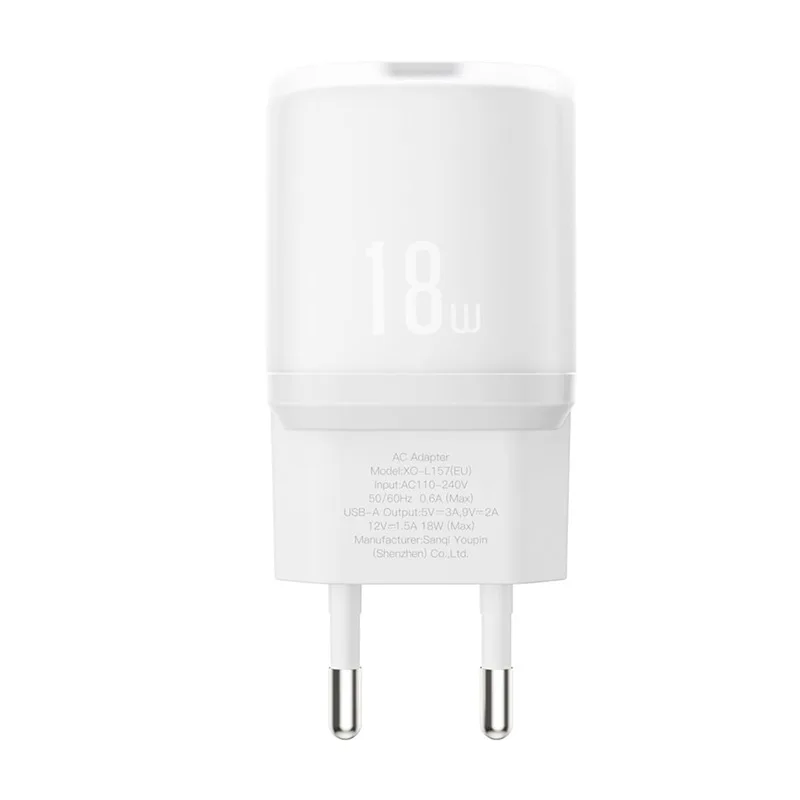 Φορτιστής Τοίχου Λευκός QC3.0 18W USB-A Wall Charger XO L157 (EU)
