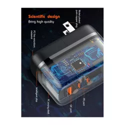 Φορτιστής Τοίχου Μαύρος 65W 2x USB-C & USB-A PD GaN LDNIO Q366