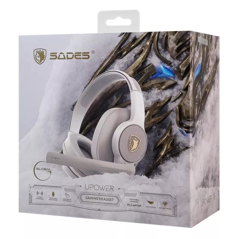 Gaming Headset Γκρι 3.5mm 40mm Drivers SADES UPOWER