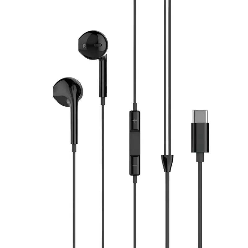 Handsfree Ακουστικά Type-C Μαύρα Με Ψηφιακή Αποκωδικοποίηση XO EP72