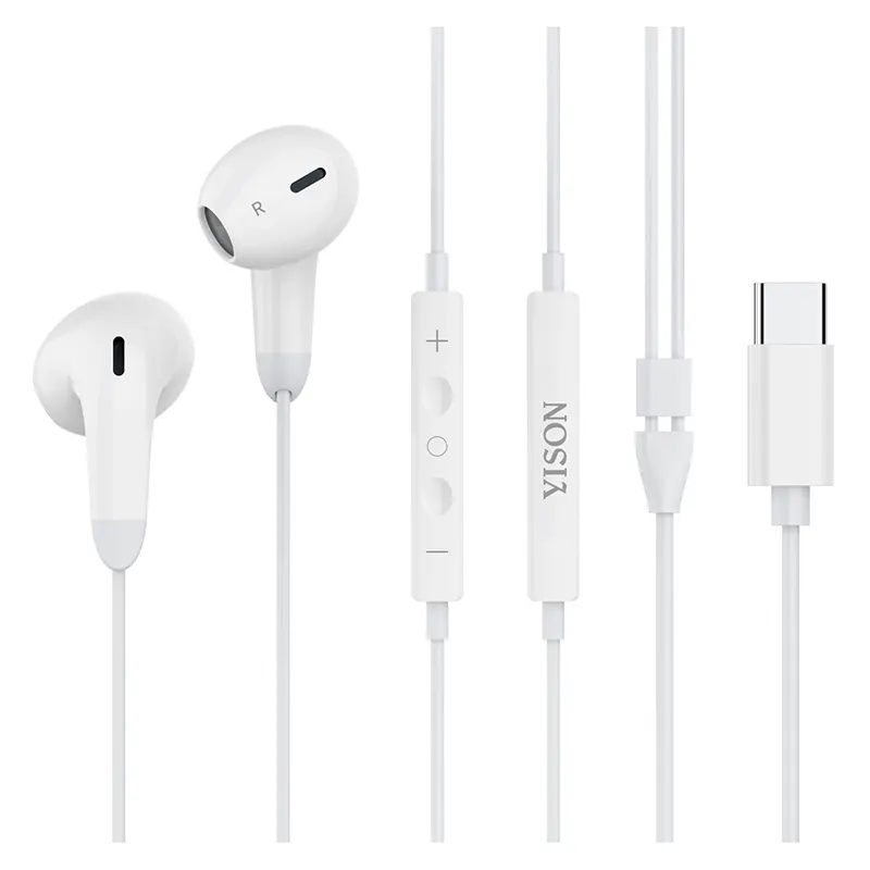 Handsfree Ακουστικά USB-C In-Ear Με Μικρόφωνο Λευκά YISON X8 Handsfree Ακουστικά USB-C In-Ear Με Μικρόφωνο Λευκά YISON X8