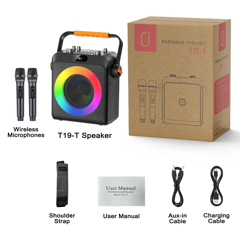 Ηχείο Karaoke Bluetooth Με 2 Μικρόφωνα JYX T19-T 18W Ηχείο Karaoke Bluetooth Με 2 Μικρόφωνα JYX T19-T 18W