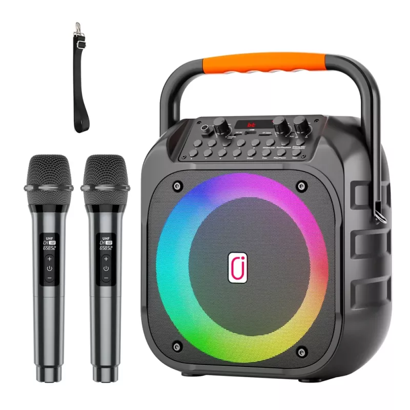 Ηχείο Karaoke Bluetooth με 2 Ασύρματα Μικρόφωνα 20W LED Μαύρο JYX T26-T