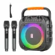Ηχείο Karaoke Bluetooth με 2 Ασύρματα Μικρόφωνα 20W LED Μαύρο JYX T26-T