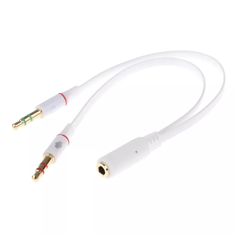 Καλώδιο 2 x 3.5mm Σε 3.5mm Θηλυκό Λευκό 0.2m Powertech CAB-J048