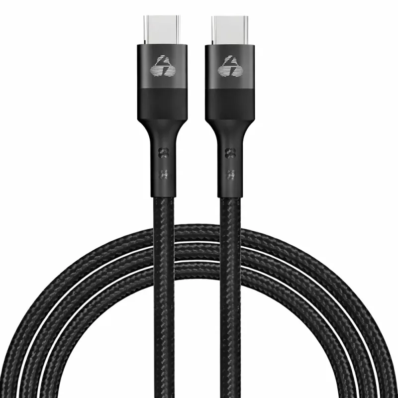 Καλώδιο Φόρτισης USB-C Σε USB-C PD Braided 60W 1.5m Μαύρο Powertech PTR-0168