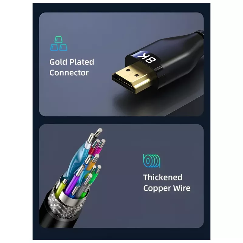 Καλώδιο HDMI 2.1 1m Μαύρο 8K/60Hz 48Gbps CABLETIME CT-HM8K
