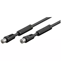 Καλώδιο Κεραίας RF 1.5m Μαύρο Με Φερρίτη Αρσενικό Σε Θηλυκό Coax