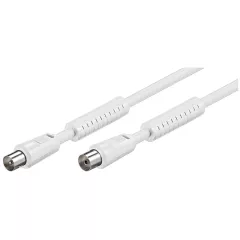 Καλώδιο Κεραίας RF 1.5m Λευκό Με Φερρίτη Αρσενικό Σε Θηλυκό Coax