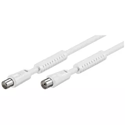 Καλώδιο Κεραίας RF 1.5m Λευκό Με Φερρίτη Αρσενικό Σε Θηλυκό Coax