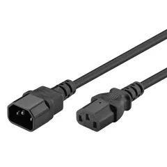 Καλώδιο Τροφοδοσίας IEC C13 Σε IEC C14 Προέκταση Μαύρο 1.5m Powertech CAB-P004
