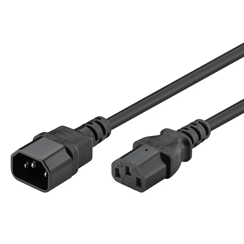 Καλώδιο Τροφοδοσίας IEC C13 Σε IEC C14 Προέκταση Μαύρο 1m Powertech CAB-P039